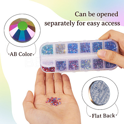 48G 12 Colors Glass Hotfix Rhinestone DIY-TA0004-53-1