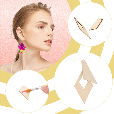 DIY Wooden Dangle Earring Making Kits DIY-SP0005-04-1
