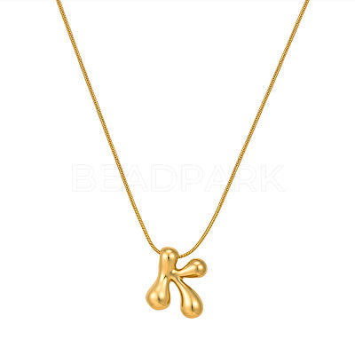 304 Stainless Steel Alphabet Pendant Necklaces for Men and Women GP1122-11-1