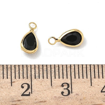 Brass Glass Charms KK-Z136-15G-03-1