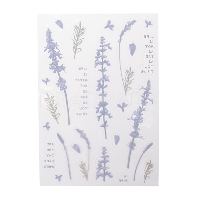 Flower Pattern Waterproof Self Adhesive Hot Stamping Stickers DIY-I063-07-1