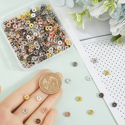 200Pcs 10 Colors Brass Rhinestone Spacer Beads RB-SP001-08A-1
