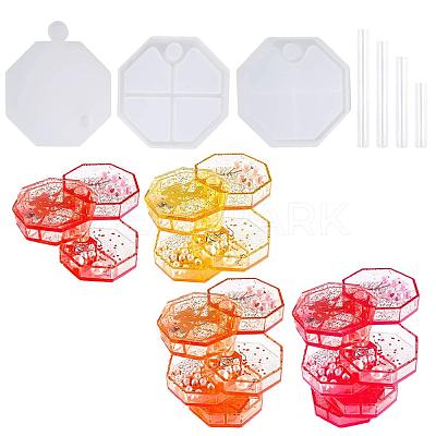 DIY Layered Rotating Storage Box Silicone Mold Sets DIY-X0293-86-1