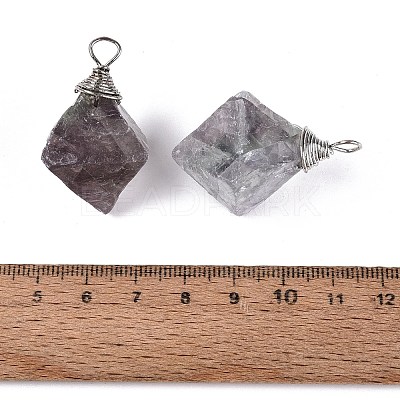 Natural Fluorite Pendants G-Q606-49P-1
