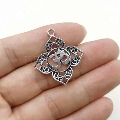 Tibetan Style Vintage Zinc Alloy Hollow Yoga Logo Pendants PW-WG9B9DC-01-1