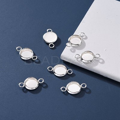 201 Stainless Steel Cabochon Connector Settings STAS-F191-15S-A-1