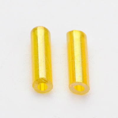 Transparent Colours Rainbow Glass Bugle Beads TSDB6MM170-1