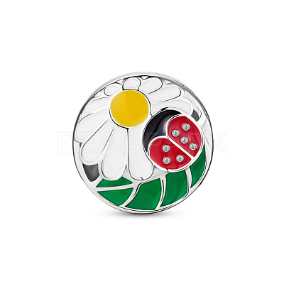 Rhodium Plated 925 Sterling Silver Enamel Charms TS-C-253-1