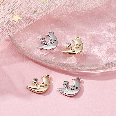 4Pcs 2 Colors Rack Plating Alloy Rhinestone Pendants FIND-YW0003-60-1