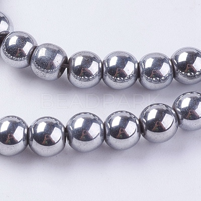 Synthetic Magnetic Hematite Beads Strands G-H1097-1-1