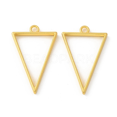 Rack Plating Alloy Triangle Open Back Bezel Pendants PALLOY-S047-09E-FF-1