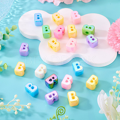 20Pcs UV Plating Opaque Acrylic European Beads OACR-TADJ0001-16B-1