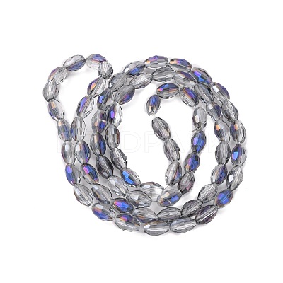 Electroplate Glass Beads Strands X-EGLA-J013-4x6mm-H04-1