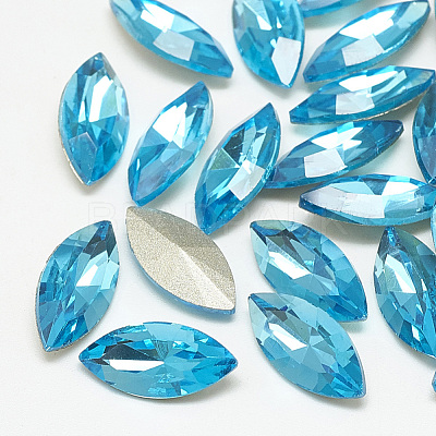 Pointed Back Glass Rhinestone Cabochons RGLA-T083-9x18mm-12-1