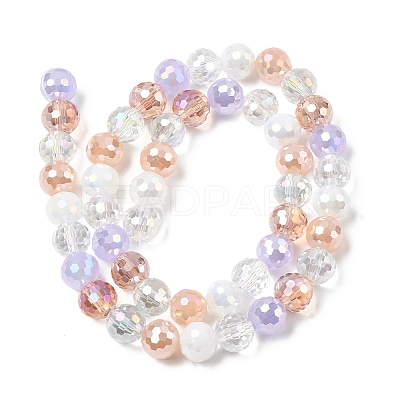 Electroplate Glass Beads Strands EGLA-D300-06-8mm-25-1