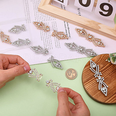8 Pairs 2 Colors Alloy Plastic Interlocking Clasps FIND-CA0010-90A-1