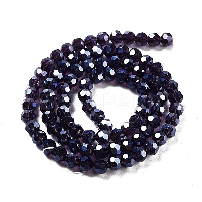 Electroplate Transparent Glass Beads Strands EGLA-A035-T6mm-A15-1