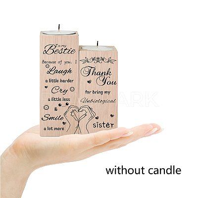 Wood Candle Holder AJEW-WH0268-002-1