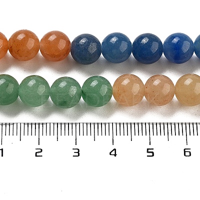 Natural Yellow/Green/Blue/Red Aventurine Beads Strands G-B095-A03-02-1