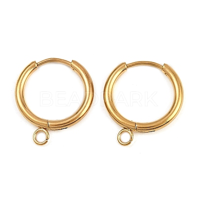 304 Stainless Steel Hoop Earring Findings STAS-B095-01G-1