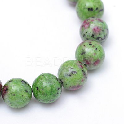 Round Dyed Natural Gemstone Bead Strands X-G-R345-10mm-15-1