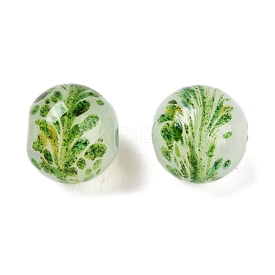 Handmade Green Sand Lampwork Beads LAMP-T023-04B-01-1