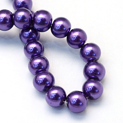 Baking Paint Glass Pearl Bead Strands HY-Q003-3mm-76-1