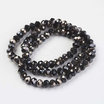 Electroplate Opaque Glass Beads Strands EGLA-A034-P4mm-P01-1