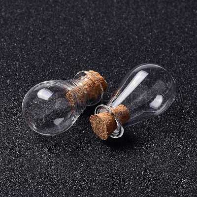Glass Cork Bottles Ornament AJEW-O032-02F-1