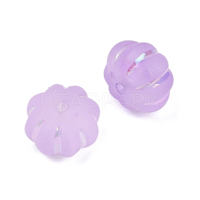 Frosted Transparent Acrylic Beads OACR-P029-03B-04-1