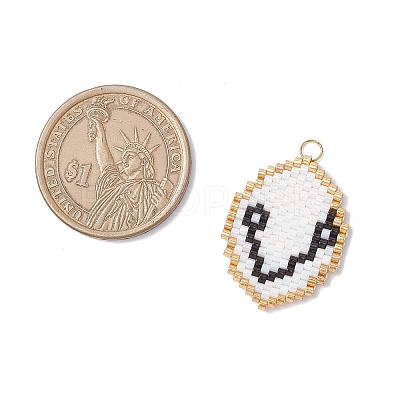 Glass Seed Beaded Twelve Constellations Pendants PALLOY-MZ00891-02-1