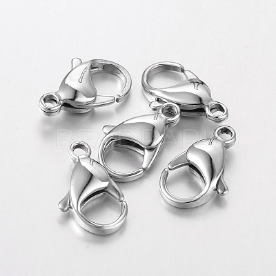 Tarnish Resistant 316 Surgical Stainless Steel Lobster Claw Clasps X-316-FL18A-1