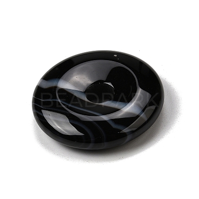 Natural Black Banded Agate(Dyed & Heated) Pendants G-F820-13A-04-1