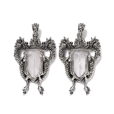 Natural Quartz Crystal Faceted Big Pendants G-L524-04AS-10-1