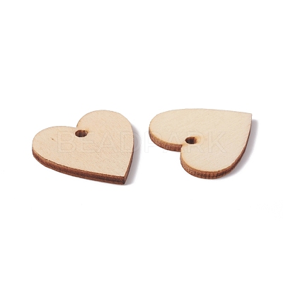 Unfinished Natural Poplar Wood Pendants WOOD-E010-08-1