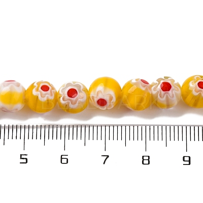Handmade Millefiori Lampwork Beads Strands LAMP-G164-05E-1