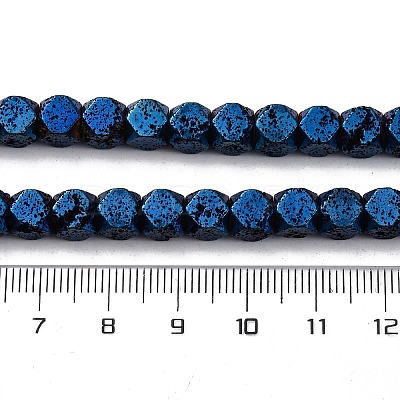 Electroplated Natural Lava Rock Beads Strands G-A256-C01-01F-1