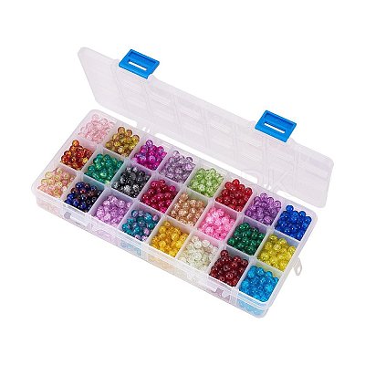 Spray Painted Crackle Glass Beads CCG-PH0002-01-6mm-1