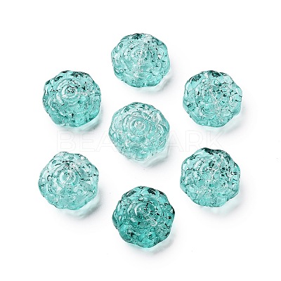 Spray Painted Transparent Glass Beads GLAA-D038-01H-1