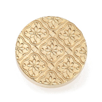 Texture Theme Roung Brass Stamp Head AJEW-M036-06D-G-1