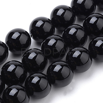 Natural Obsidian Beads Strands G-S259-33-6mm-1