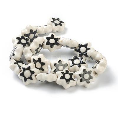 Handmade Porcelain Flower Beads Strands PORC-G006-16A-1