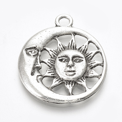 Tibetan Style Alloy Pendants TIBE-T010-06AS-RS-1