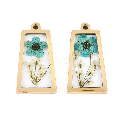 304 Stainless Steel Epoxy Resin Pendants STAS-T072-29-1