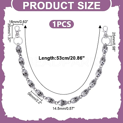 1Pc Alloy Chain Belts AJEW-HY0002-25AS-1