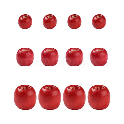 150Pcs 3 Styles Natural Wood Beads WOOD-TA0001-51-1