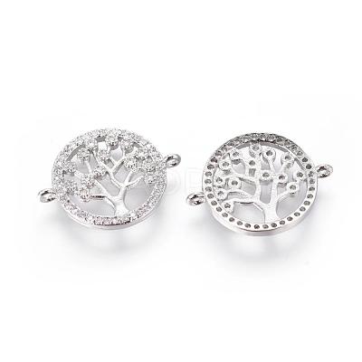 Brass Micro Pave Cubic Zirconia Links ZIRC-E113-04P-1