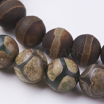 Tibetan Style dZi Beads G-G039-10mm-M-1