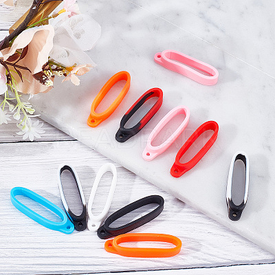 18Pcs 9 Colors Silicone Pendant SIL-GF0001-21-1