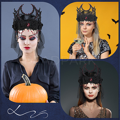Felt Cloth and Alloy Headwear Crown OHAR-WH20020-01C-1
